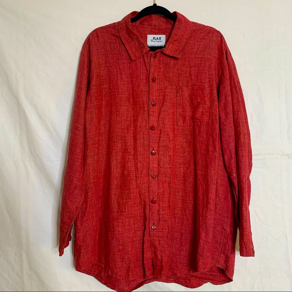 Flax Vintage Oversized Linen Button Up